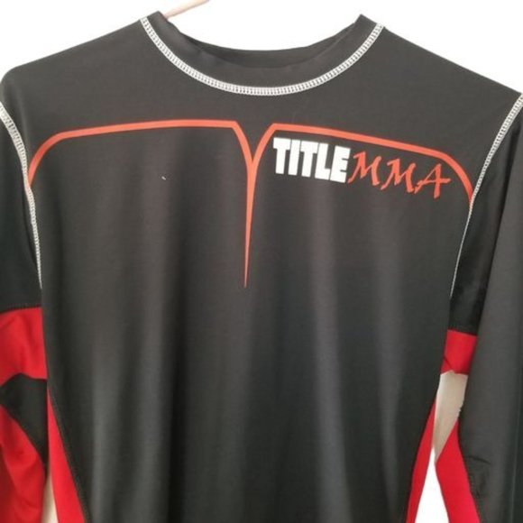Title MMA Mens L Black Long Sleeves Crew Neck Comp - Picture 2 of 8